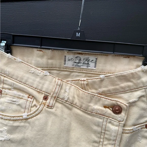 Faux-Wrap Distressed Denim Skirt We The Free - Picture 3 of 4